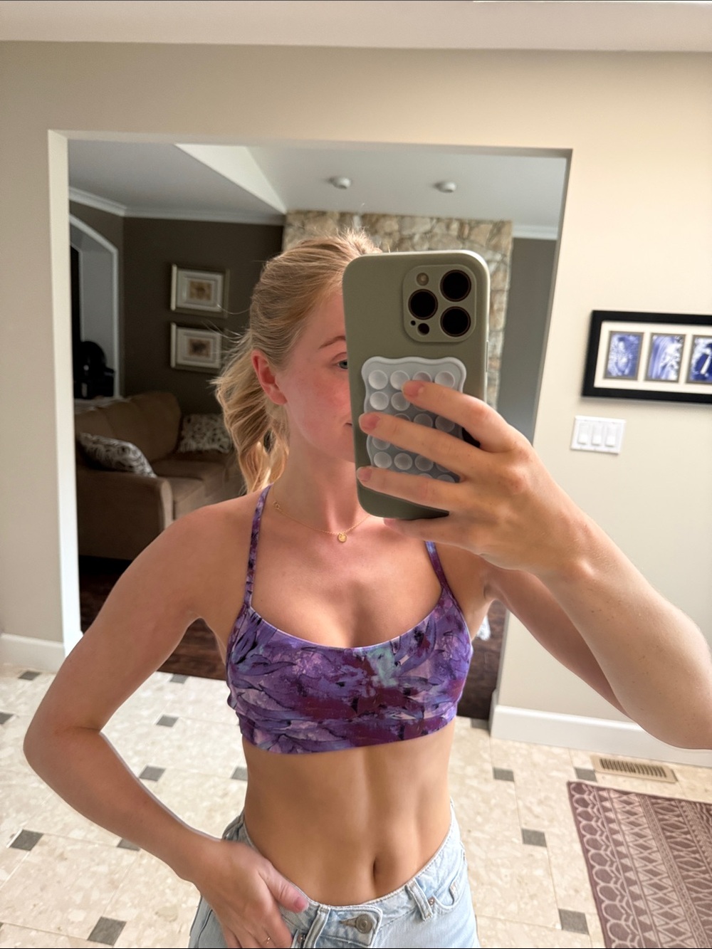 lululemon athletica Purple Floral Sports Bra
